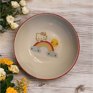 Hello Kitty 46 Oz. Ceramic Pasta Bowl Brand New Sanrio 9” Rainbow Plate